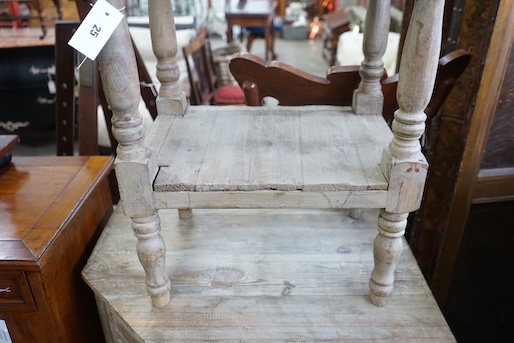 A 19th century style French provincial pine two tier side table, width 54cm, depth 37cm, height 77cm